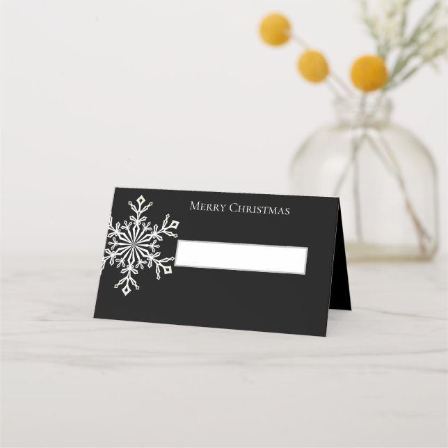 Holiday Name Place Card-Snowflake Card (Front)