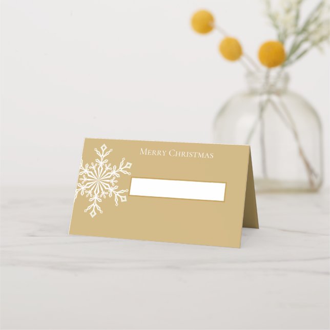 Holiday Name Place Card-Snowflake Card (Front)
