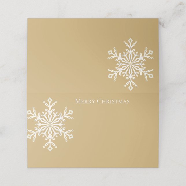 Holiday Name Place Card-Snowflake Place Card (Outside Unfolded)