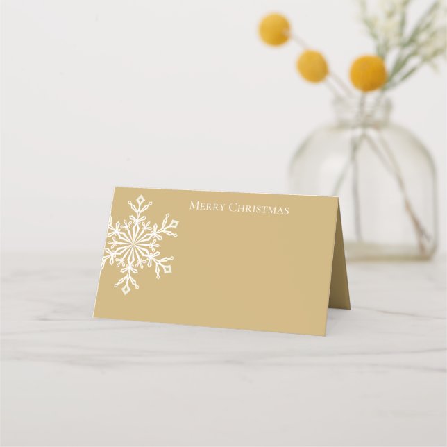Holiday Name Place Card-Snowflake Place Card (Front)