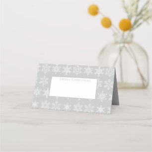 Holiday Name Place Card-Snowflakes Place Card