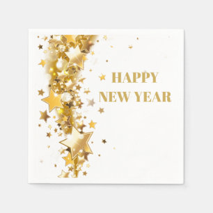 Holiday Napkin Cocktail Gold Stars