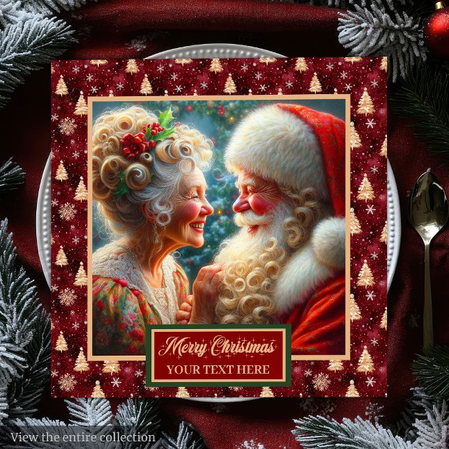 Holiday Napkins Christmas Trees Red Gold Green (Holiday Napkins Christmas Trees Red Gold Green)