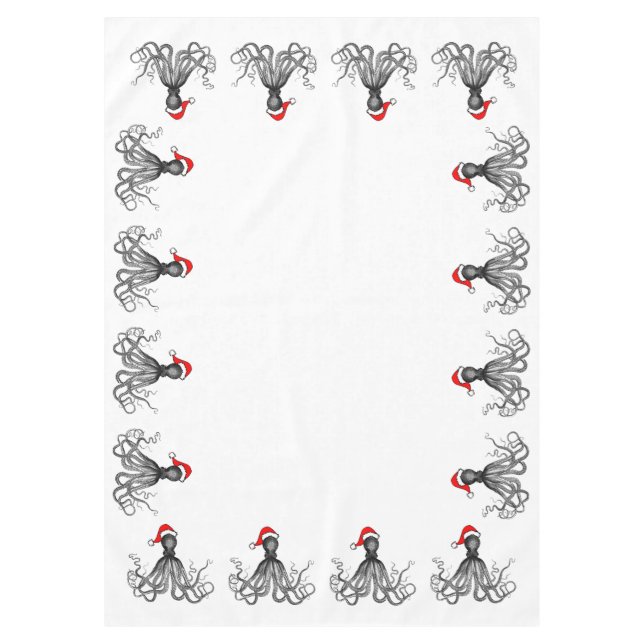 Holiday Nautical Steampunk Octopus Vintage Kraken Tablecloth (Front)