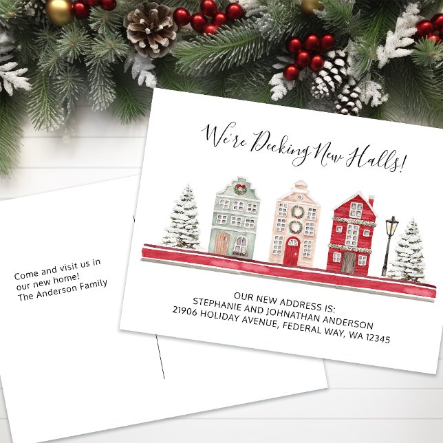 Holiday New Home Moving Announcement Postcard (Holiday New Home Moving Announcement Postcard)