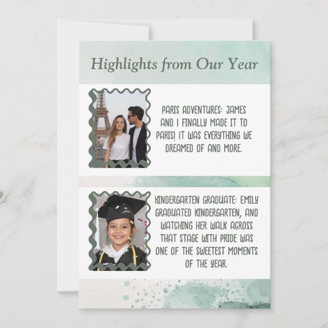 Holiday New Year Highlights Custom Photo Card (Front)