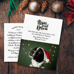 Holiday & New Year Hope & Believe Pet Dog Photo Postcard