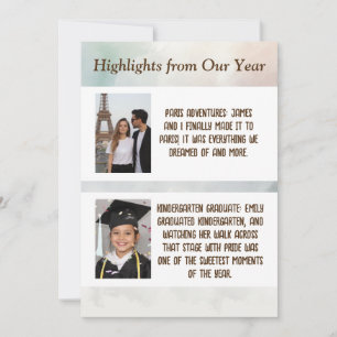 Holiday New Year Newsletter Custom Photos Card