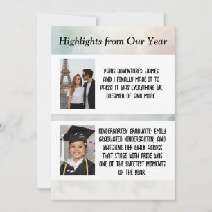Holiday New Year Newsletter Custom Photos Card
