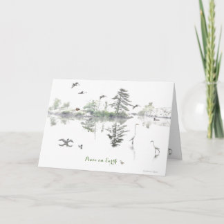Holiday, New Year: Peace-birds: Holiday Card