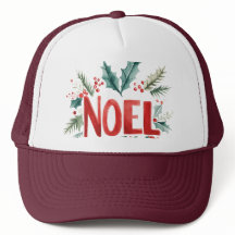 Holiday Noel Holly Mistletoe Festive Christmas Cap