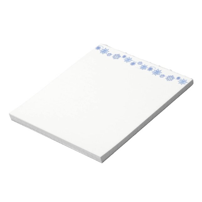 Holiday Notepad-Blue Snowflakes Notepad (Rotated)