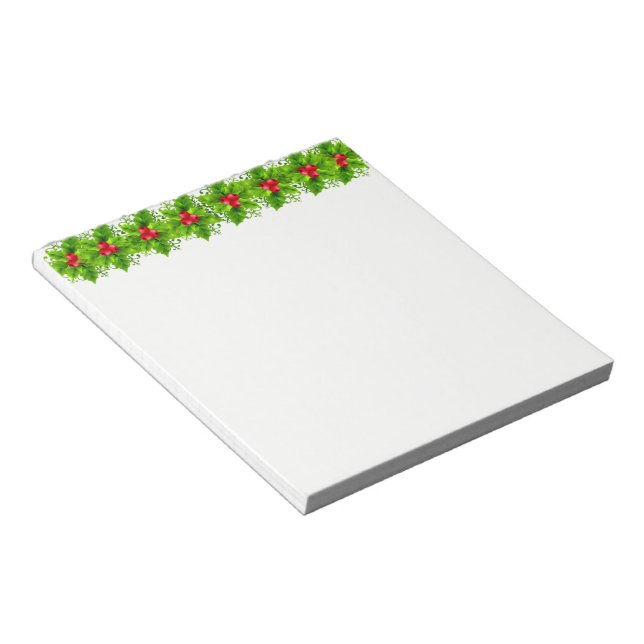 Holiday Notepad-Holly Notepad (Angled)