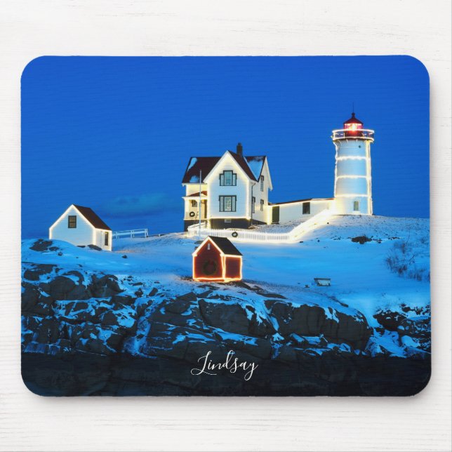 Holiday Nubble Lighthouse  Mouse Pad (Front)