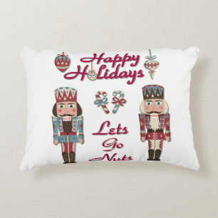 Holiday Nutcracker Lets Go Nuts Decorative Cushion