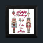 Holiday Nutcracker Lets Go Nuts Gift Box<br><div class="desc">Thank You for visiting The Holiday Christmas Shop! You are viewing The Lee Hiller Designs Holiday Collection of Home and Office Decor,  Apparel,  Gifts,  Collectibles and more. The Designs include Lee Hiller Photography in Hand Drawn Mixed Media and  Digital Art Collection.</div>