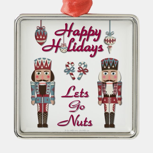 Holiday Nutcracker Lets Go Nuts Metal Tree Decoration (Front)
