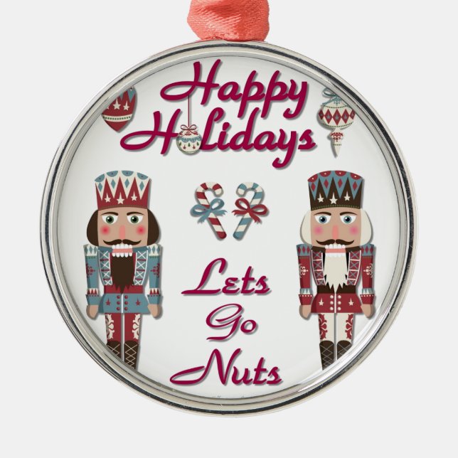 Holiday Nutcracker Lets Go Nuts Metal Tree Decoration (Front)