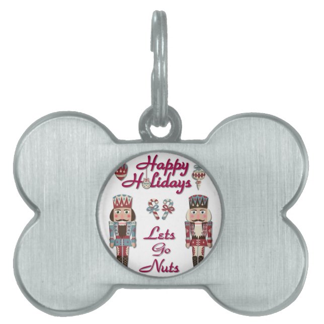 Holiday Nutcracker Lets Go Nuts Pet ID Tag (Front)