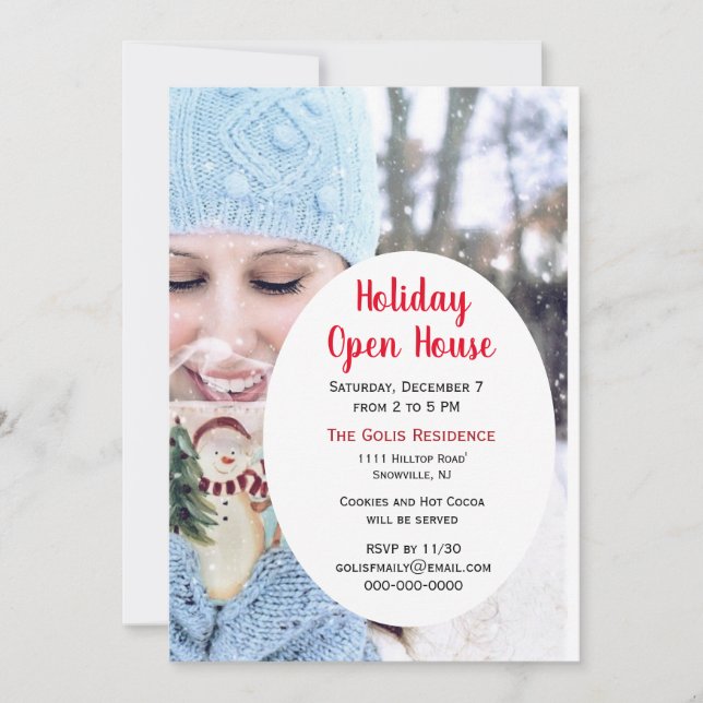 Holiday Open House / Christmas Party  Invitation (Front)