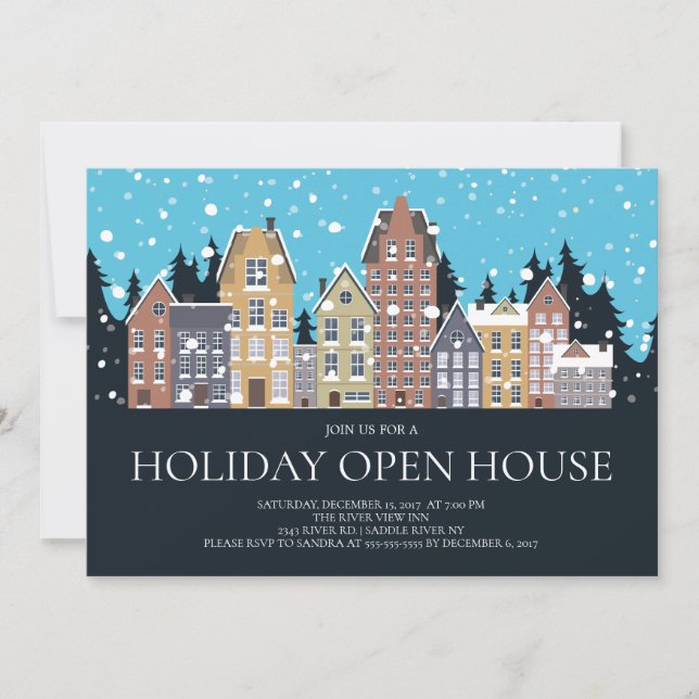 Holiday Open House Christmas Party Invitation (Front)