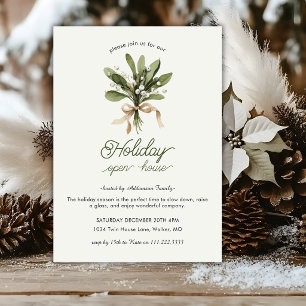 Holiday Open House Mistletoe Christmas Party Invitation