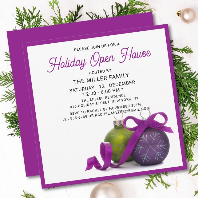 Holiday Open House Modern Minimalist Christmas Invitation (Creator Uploaded)