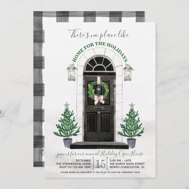Holiday Open House Party Invitation (Front/Back)