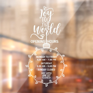 Holiday Opening Hours Sign, Christmas