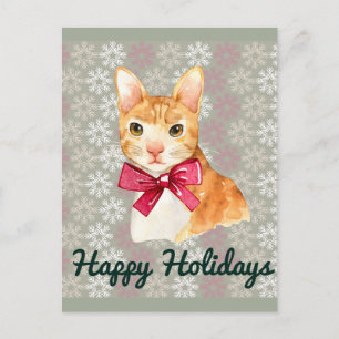 Holiday Orange Tabby Postcard