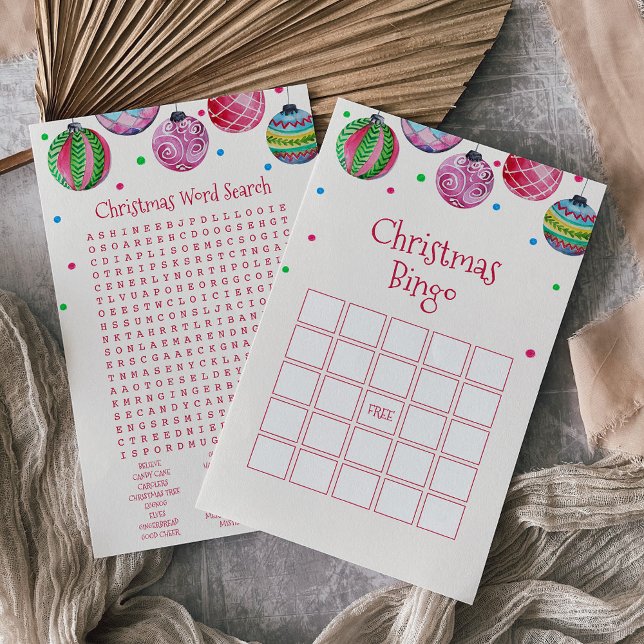 Holiday Ornament Christmas Bingo Game Card (Creator Uploaded)