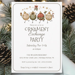 Holiday Ornament Exchange Party Invitation