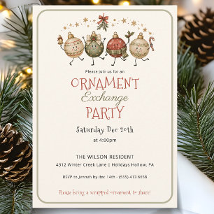 Holiday Ornament Exchange Party Invitation