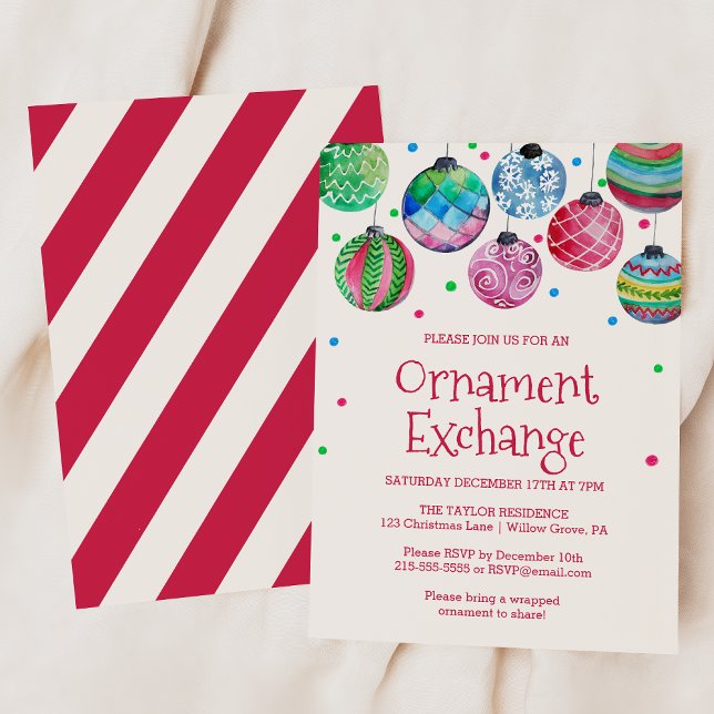 Holiday Ornament Exchange Party Invitation (Creator Uploaded)