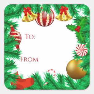 Holiday Ornament Gift Tag Stickers