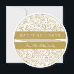 Holiday Ornament Photo Card<br><div class="desc">Unique and festive,  this circular card features a design reminiscent of a Christmas ornament. Personalise with a full bleed family photo on the back.</div>