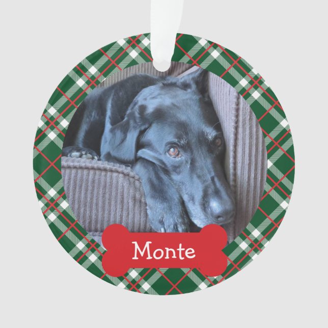 Holiday Ornament Plaid Pet 2 (Front)