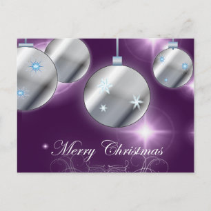 Holiday ornament Purple Christmas Postcard