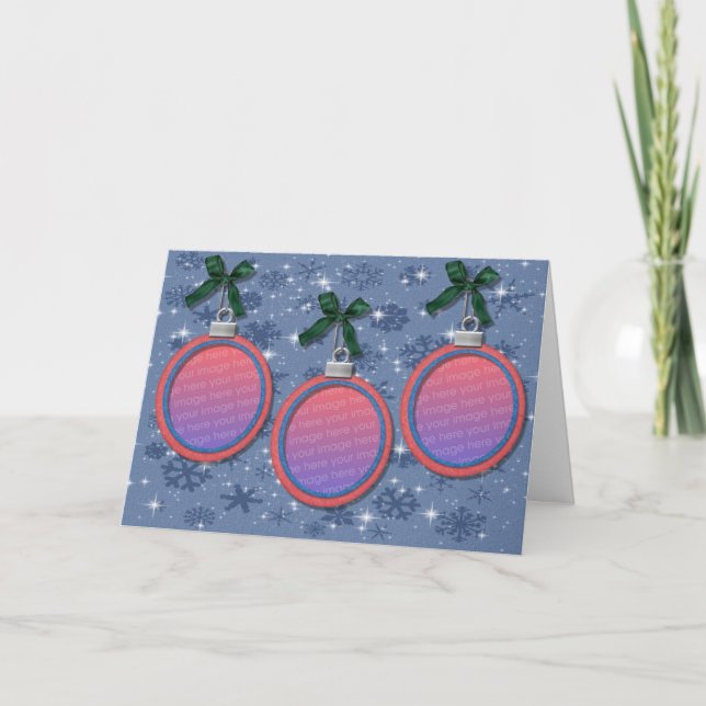 Holiday Ornaments Photo Frame Card (Front)