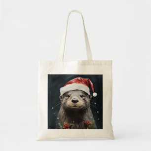 Holiday Otter Tote Bag