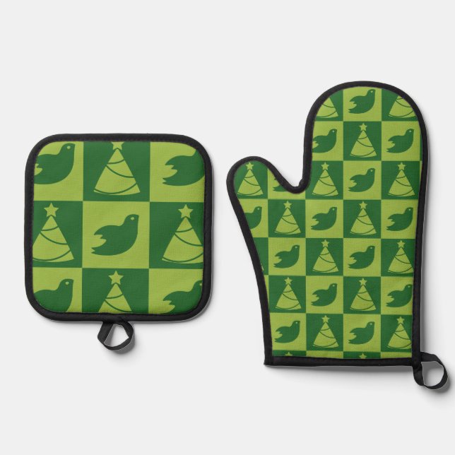 Holiday Oven Mitt & Pot Holder Set (Front)