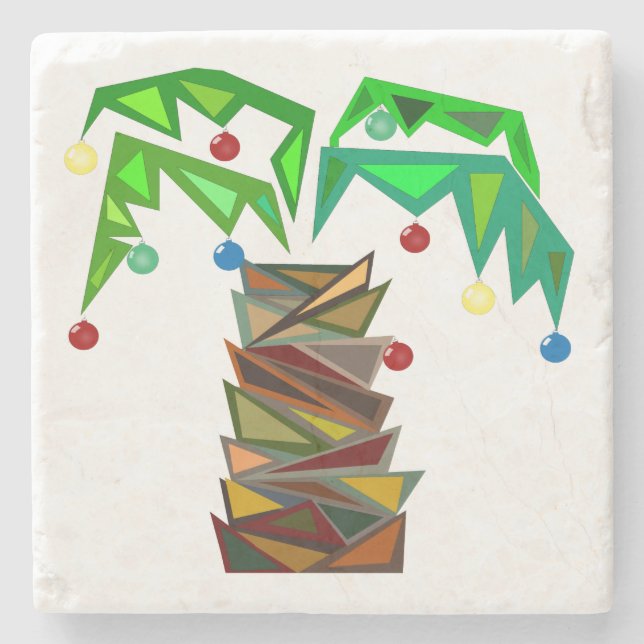 Holiday Palm Stone Coaster (Front)