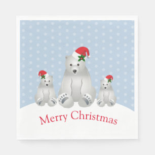 Holiday Paper Napkins Polar Bears