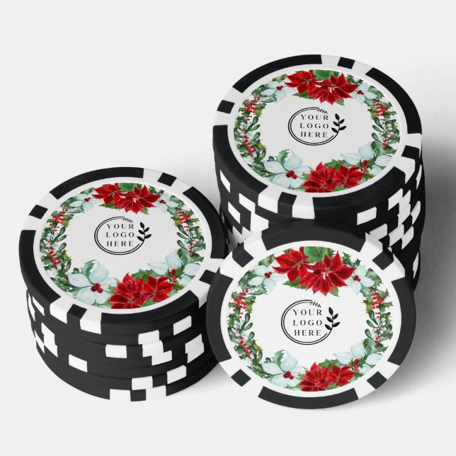 Holiday Party Add Logo Corporate Christmas Party Poker Chips (Stack)