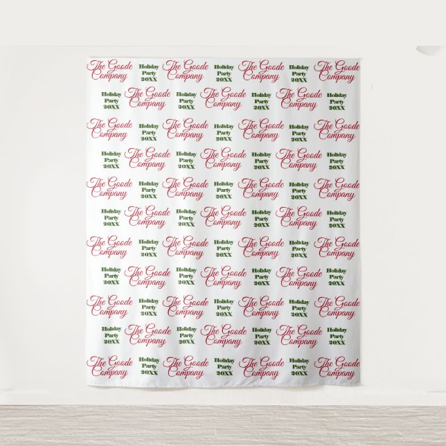 Holiday Party Backdrop Step and Repeat Tapestry (Front)