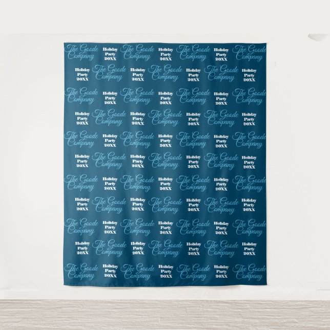 Holiday Party Backdrop Step and Repeat Tapestry (Front)