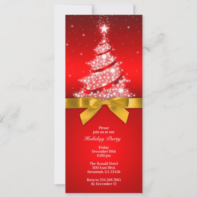 Holiday Party Celebration Elegant Red Invitation (Front)