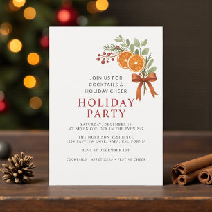 Holiday Party Christmas Botanical Invitation