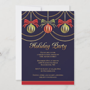 Holiday Party Christmas Ornaments Invitation