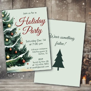 Holiday Party Christmas Tree Invitation